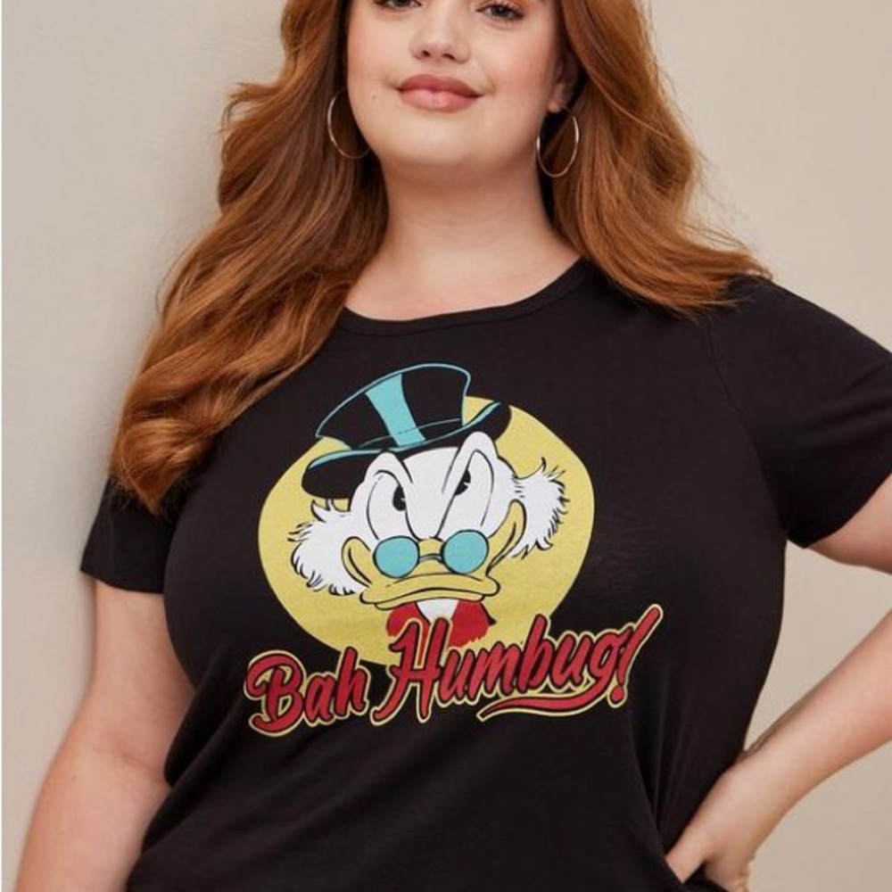 Torrid Disney Scrooge McDuck Crew Neck Split Hem Top 1X (14-16) - Picture 2 of 10